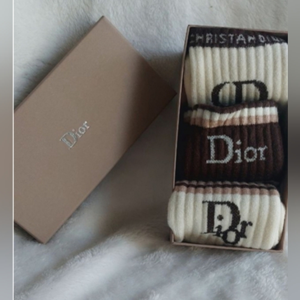 Dior unisex 3 pairs Cashmere socks. W size 7-9.